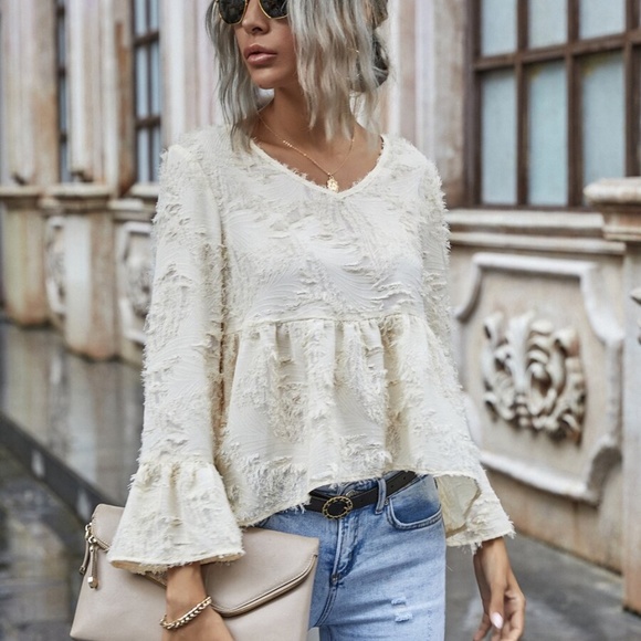 Solid Fuzzy High-Lo Babydoll TOP - Picture 3 of 7